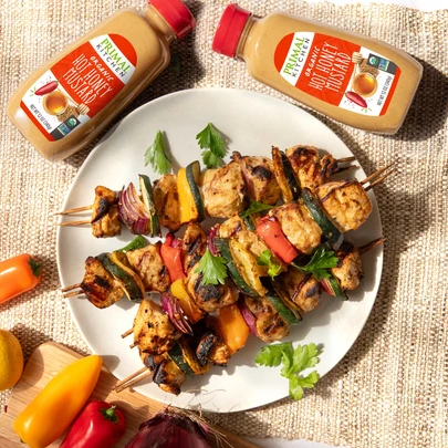 Hot Honey Mustard ChickenSkewers